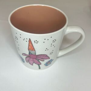 Seeds & Sunshine Mug Gnome Floral Ceramic Pink & Cream Large 3 Cup Coffee Tea